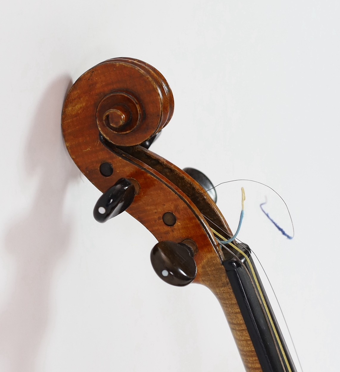 A 19th century French Grandjon school violin, labelled Joseph Guarnerins fecit Cremonae anno 1719 IHS, length of back 35.5 cm (14in.), cased